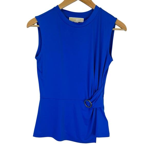 MICHAEL Michael Kors Ring Trip Twist Front blouse grecian blue - PXS - Picture 2 of 10
